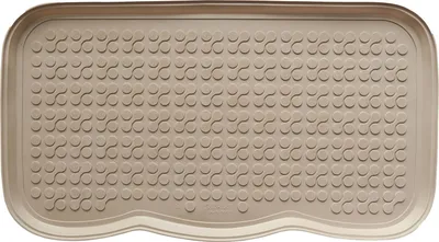 Produktbild von e-floor Duftende Schuhmatte 40x72 cm – 100% Gummi, flexibel, wasserdicht, pflegeleicht, rutschfest, schützt Böden vor Schmutz - Beige