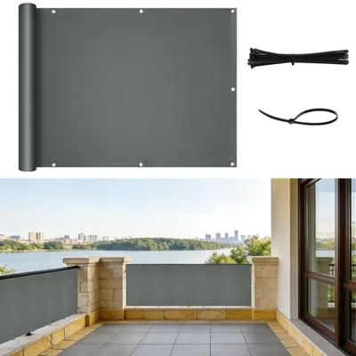 Immagine prodotto di Paravento balcone - Impermeabile - 90 x 500 cm - Opaco - Grigio