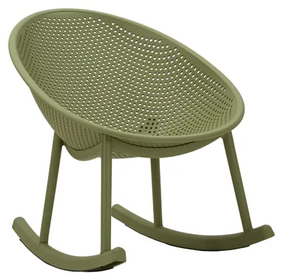 Image de Fauteuil À Bascule Ibiza Vert 66X88X80 Cm En Polypropylène - Fauteuil À Bascule Élégant Et Naturel - Série 940