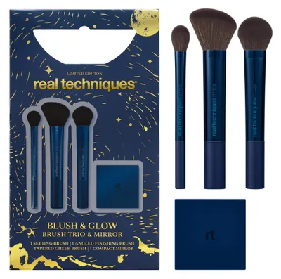 Immagine prodotto di Set di 4 pennelli Real Techniques per blush e illuminante, con specchio, per scolpire e definire il viso