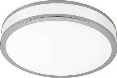 Produktbild von EGLO LED Deckenlampe Palermo 2, 1 flammige Deckenleuchte, Material: Stahl und Kunststoff, Farbe: Chrom, weiß, Ø: 41 cm