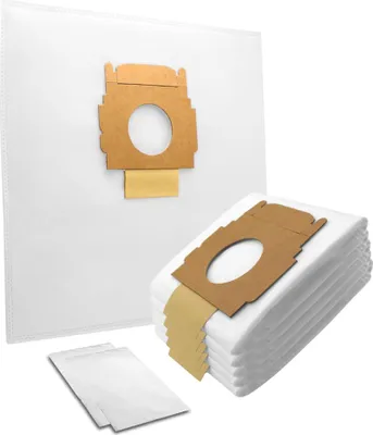 A collection of vacuum cleaner bags on a white background.