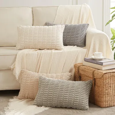 Productafbeelding van Set van 4 Boho Kussenslopen 30x50 cm Taupe