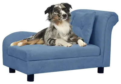 Imagen del producto de Cama para perros - Banco para mascotas - Cojín para perros - Cama para perros - Cama para gatos - Grande - De felpa con estructura de madera