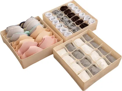 Produktbild von Schubladenorganizer/Kleidersystem – faltbar und waschbar für Kleiderschrank, Schlafzimmer oder Kommode, Grau