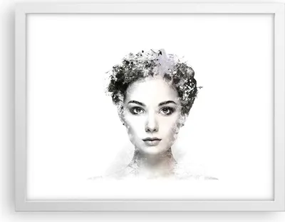 Produktbild von Gerahmtes Poster - Weißer Rahmen - Schön Frau Gesicht - 40x30 cm - Wand Bild - Wanddeko - Wandbilder - Kunstposter - Wandposter - Bilderrahmen - Bilder - Kunstdruck - Wanddekoration - P2WAA40x30-4949