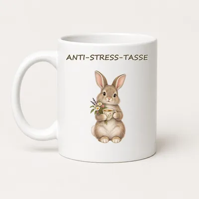 Produktbild von Anti-Stress-Tasse Kaninchen 325 ml Keramik – Tiermotiv Geschenk