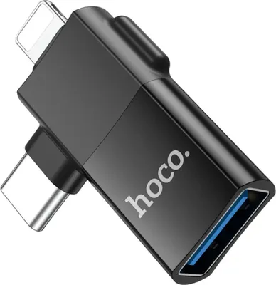 Immagine prodotto di Adattatore OTG 2in1 compatibile con iPhone e spina USB-C con presa USB-A nero