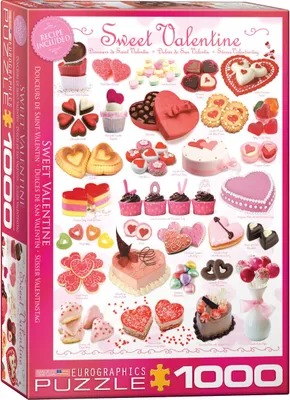 Produktbild von 1000 Teile Puzzle - Puzzle - Süsse Valentinstags Leckereien + DeLuxe 3er Set Puzzle Zubehör