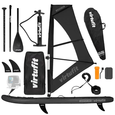 Produktbild von VirtuFit Surfer 305 SUP-Board Schwarz inkl. Windsurf-Set
