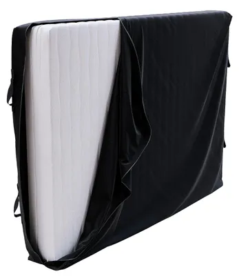Productafbeelding van Unyqoos® Matrastas – Beschermhoes voor opslag en transport, 140 x 200 cm (30 cm), polypropyleen, rits aan 3 zijden, 4 handgrepen, waterdicht