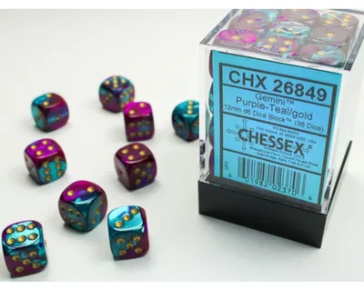 Produktbild von Chessex Gemini W6x36 Purple-Teal/Gold