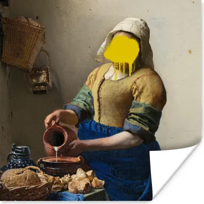 Produktbild von MuchoWow® Poster Das Milchmädchen - Vermeer - Kunst 100x100 cm - Babyzimmer