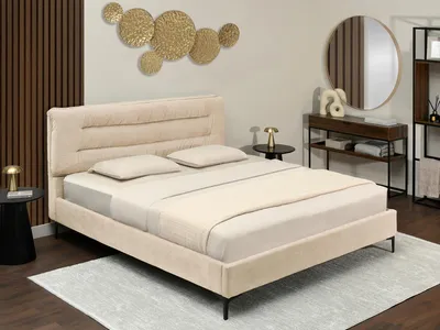 Obrázok produktu pre Čalúnená posteľ 160x200 SOLENNE - béžová