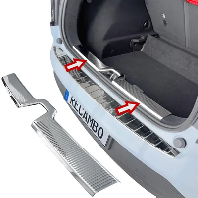 Zdjęcie produktu dla Chromowana osłona progu bagażnika ze stali nierdzewnej, pasująca do Volvo EX30 | Rok produkcji od 2023>