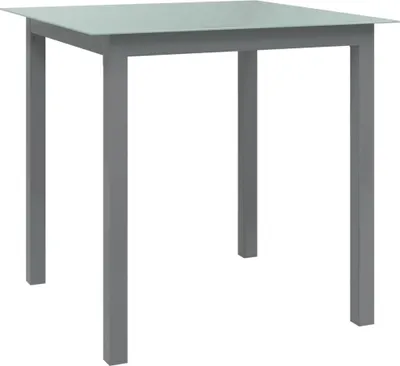 Image de Table de jardin Gris clair 80x80x74 cm Aluminium et verre