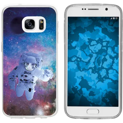 Produktbild von PhoneNatic Case kompatibel mit Samsung Galaxy S7 Silikon-Hülle Space Catronaut M5