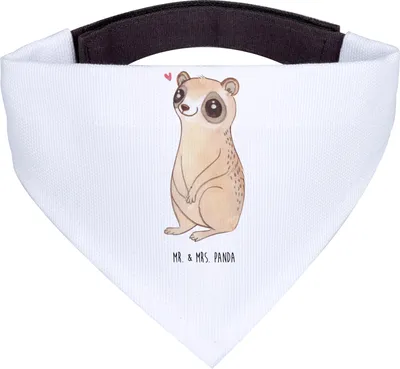 Produktbild von Mr. & Mrs. Panda Hunde Halstuch Plumplori Glücklich - Weiß - Geschenk, für Hund, Dreieckstuch, Hals Tuch, Bandana, Glück, Lustige Sprüche, Niedlich, Hundehalstuch