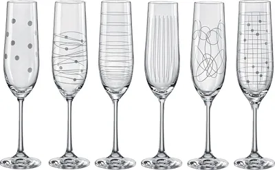 Produktbild von Bohemia Elements Sektgläser Kristallglas Sektglas Sektkelch 190 ml 6 er Set