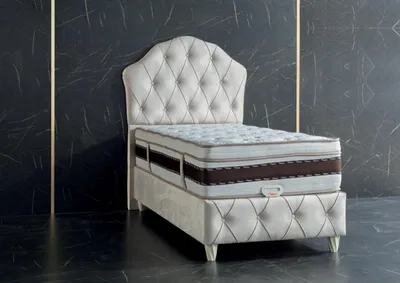 Produktbild von Bett Weiß Einzelbett Schlafzimmer Boxspring Betten Stil Chesterfield