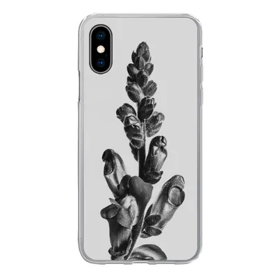 Produktbild von MuchoWow® Handyhülle Schutzhülle Hülle für iPhone X Pflanze - Schwarz - Weiß - Abstrakt Silikon Softcase Handy Hülle - Handyhülle