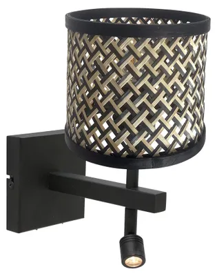 Immagine prodotto di Lampada da parete - nero - Stang - bambù metallo - lampada da letto - LED_E27 - 3701ZW - Steinhauer