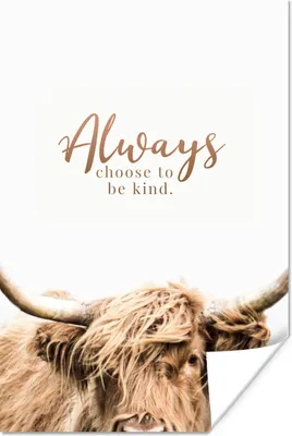 Produktbild von MuchoWow® Poster Schottischer Highlander - Sprichwörter - Weiß 40x60 cm - Plakate für die Wand - Poster Babyzimmer