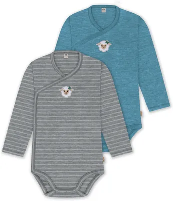Produktbild von normani 2er Pack Baby-Body Langarm Wickelbody