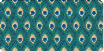 Produktbild von MuchoWow® Mauspad Mousepad Design - Pfau - Federn - Grün - Blau 60x30 cm - Mousepads - Maus Mat - Pad - Mausunterlage - Nachhaltig