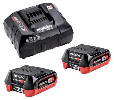 Zdjęcie produktu dla Zestaw podstawowy Metabo 2x akumulator LiHD 12 V 4,0 Ah + ładowarka ASC 55 ( 685301000 )