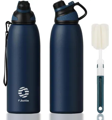 Productafbeelding van RVS drinkfles, BPA-vrij, lekvrij, donkerblauw, 1500 ml