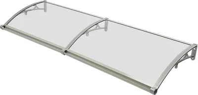 Zdjęcie produktu dla Daszek przeciwdeszczowy Daszek przeciwdeszczowy Drzwi wejściowe Daszek  Daszek maks. 200 kg   200*60 cm Srebrny  Daszek przeciwdeszczowy  Daszek   na balkony, dachy, podwórka