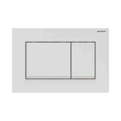 Image de Plaque deGeberit Sigma20 2 volumes en plastique, blanc mat, carrée, 1 pièce.