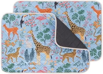 Productafbeelding van Set van 2 hondentrainingsmatten, wasbaar, antislip, Puppy Pads, lekvrij en duurzaam, herbruikbare trainingsmat voor puppy's voor honden, EU013