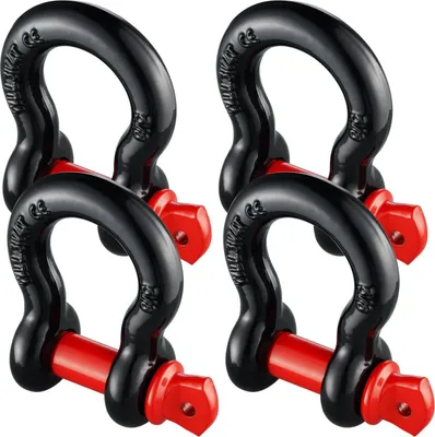 Zdjęcie produktu dla 4 sztuki 5/8" D-ring z 3/4" śrubą 28660 funtów wytrzymałości na zerwanie