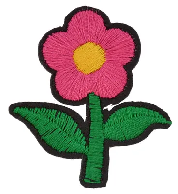 Aufbügler Blume Flowerpower 38x43mm, zufälliger Farbmix, Applikation Aufnäher magenta 6