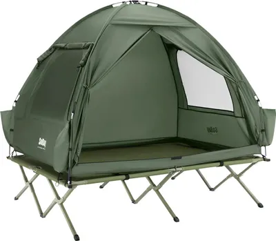 Produktbild von OGS32-II-L, 2-Personen-Campingzelt, 3-in-1 mit Lampenhaken und Aufbewahrungstaschen für Schuhe, grün
