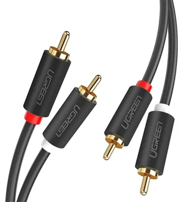 Obrázek produktu pro Prodlužovací kabel UGREEN 2x RCA samec - 2x RCA samec, 1,5 m - černý