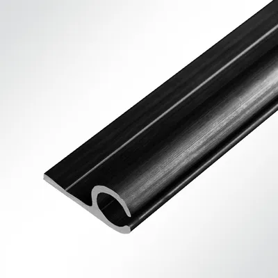 Produktbild von Lysel® Kederschiene Kederleiste Aluminium 0° schwarz RAL 9005 für 5-9mm Keder L: 1m