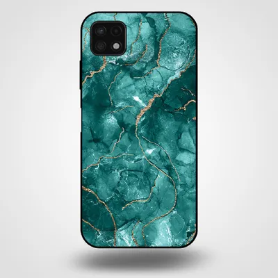 Image de Smartphonica Coque pour Samsung Galaxy A22 5G avec impression marbre - Coque arrière en TPU avec impression marbre - Vert doré