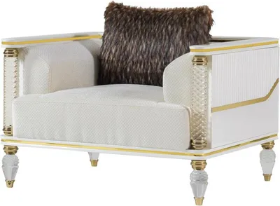 Produktbild von Design Sitzer Luxus Sessel Relax Textil Weiß Sessel Relaxsessel Modern Luxus Neu