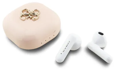 Obrázok produktu pre Bezdrôtové slúchadlá TWS Guess 4G Metal Logo ružové