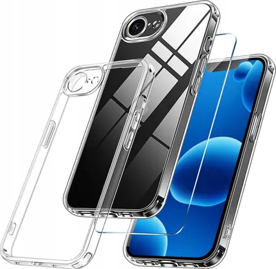 Obrázok produktu pre Puzdro na iPhone 16e ZOSILNENÝ SILIKÓN PRIEHĽADNÝ + sklo 9H