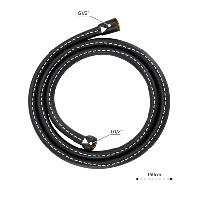 Immagine prodotto di JOHO tubo doccia 1,5 m in PVC - Tubo doccia con attacco standard nero