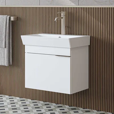 Obrázok produktu pre Skye Decor, kvalitná skrinka do kúpeľne s umývadlom, biela, 59 cm, 100% melamín