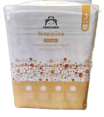 Obrázek produktu pro Plenky Mama Bear dětské potřeby Ultra Dry velikost 3 4 9 kg 86 kusů prodyšné savé pohodlné odolné
