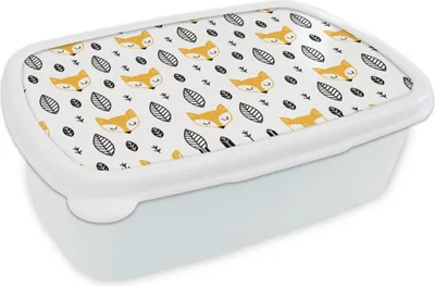 Produktbild von KitchenYeah® Lunchbox Brotzeit Brotdose 17x11 cm Fuchs - Skandinavisch - Kinder - Muster Kinder Brotzeitdose - Lunch Box - Kinder - Sandwich-Box - Schulbox - Lunch Boxen