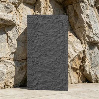 Productafbeelding van NAIZY Hoogwaardige, dikke decorpanelen, 5 cm dik, 6 stuks, antracietkleurig met een natuurgetrouwe steenstructuur voor uw woning, model B