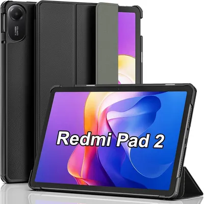 Productafbeelding van Beschermhoes voor de Xiaomi Redmi Pad 2 11 inch, zwart, met standaardfunctie en automatische wake/sleep-functie