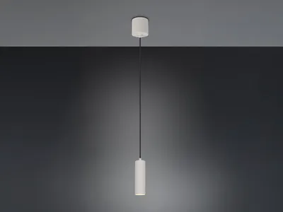 Produktbild von Kleine LED Pendelleuchte einflammig Hellgrau, Küchenlampe hängend für Esstisch